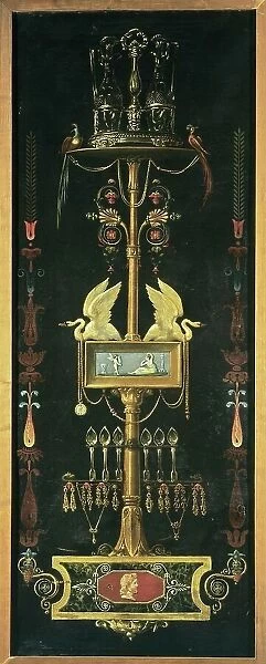 Decorative panel, sign of the goldsmith Passerieux, c1825. Creator: Charles Hubert