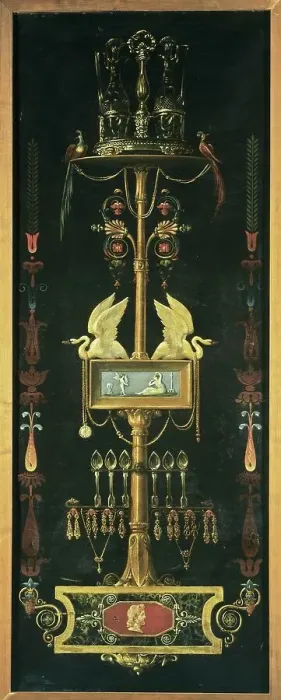 Framed Print : Decorative panel, sign of the goldsmith Passerieux, c1825. Creator: Charles Hubert Framed Print : Decorative panel, sign of the goldsmith Passerieux, c1825. Creator: Charles Hubert