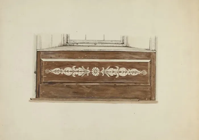 Framed Print : Decorative Panel Under Window, c. 1938. Creator: Albert Pratt Framed Print : Decorative Panel Under Window, c. 1938. Creator: Albert Pratt