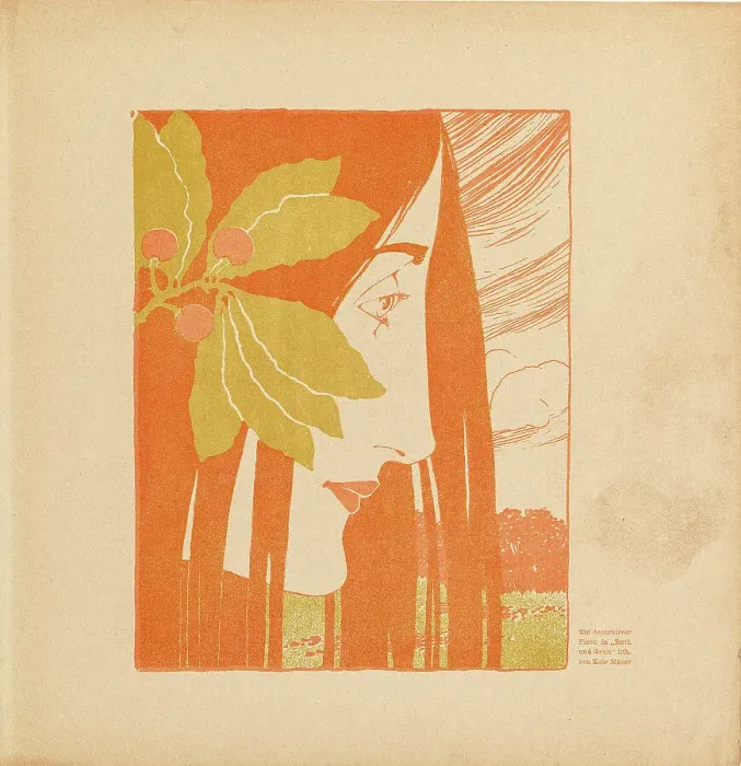Framed Print : A Decorative Spot in Red and Green, 1898. Creator: Moser, Koloman (1868-1918) Framed Print : A Decorative Spot in Red and Green, 1898. Creator: Moser, Koloman (1868-1918)