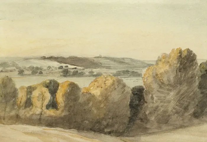 Framed Print : Dedham Vale From The Road To East Bergholt, Sunset, 1810. Creator: John Constable Framed Print : Dedham Vale From The Road To East Bergholt, Sunset, 1810. Creator: John Constable