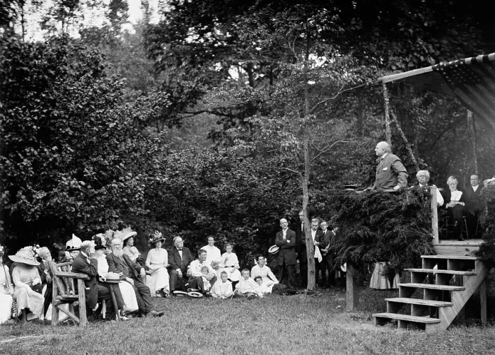 Framed Print : Dedication of Joaquin Miller Cabin, between c1910 and c1915. Creator: Bain News Service Framed Print : Dedication of Joaquin Miller Cabin, between c1910 and c1915. Creator: Bain News Service
