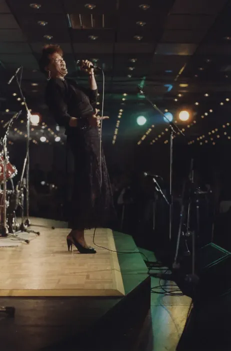 Framed Print : Dee Dee Bridgewater, Jazz Inn Party, Nordwijk, Netherlands, 1989. Creator: Brian Foskett Framed Print : Dee Dee Bridgewater, Jazz Inn Party, Nordwijk, Netherlands, 1989. Creator: Brian Foskett