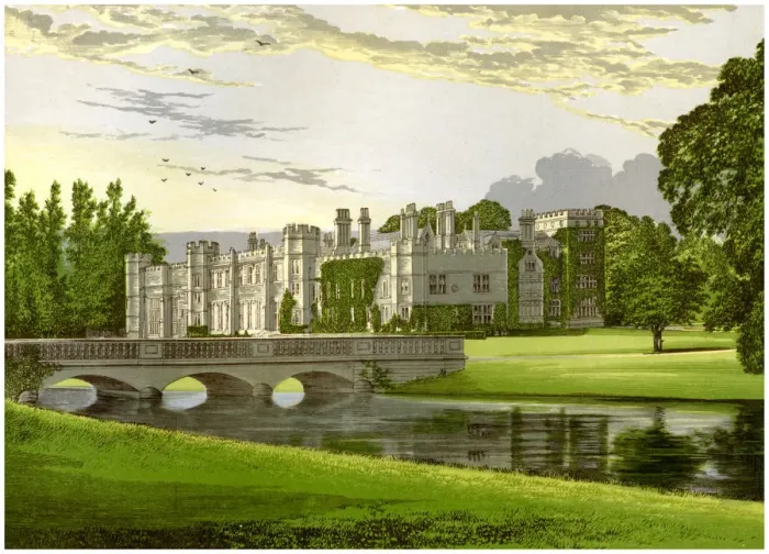 Framed Print : Deene Park, Northamptonshire, home of the Countess of Cardigan, c1880 Framed Print : Deene Park, Northamptonshire, home of the Countess of Cardigan, c1880