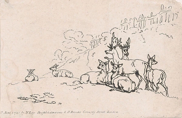 Deer (from Plate 3, Outlines of Figures, Landscapes and Cattle... for the Use of Le