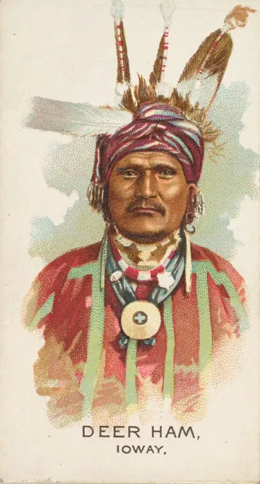 Framed Print : Deer Ham, Ioway, from the American Indian Chiefs series (N2) for Allen &amp