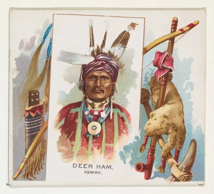Framed Print : Deer Ham, Ioway, from the American Indian Chiefs series (N36) for Allen & Framed Print : Deer Ham, Ioway, from the American Indian Chiefs series (N36) for Allen &