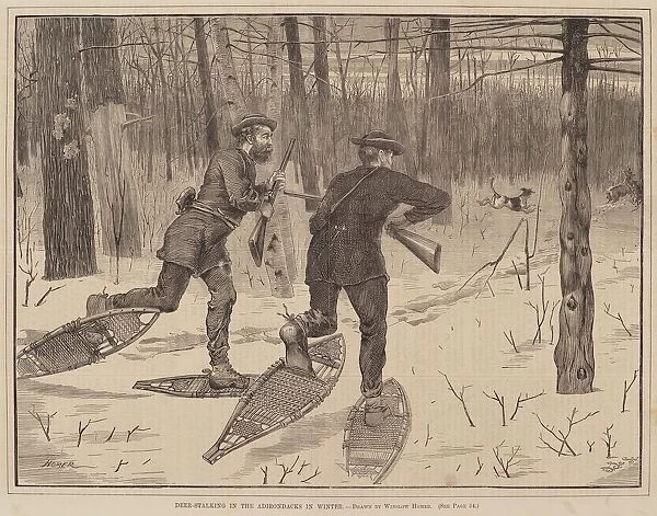 Deer-Stalking in the Adirondacks in Winter, published 1871. Creator: Winslow Homer