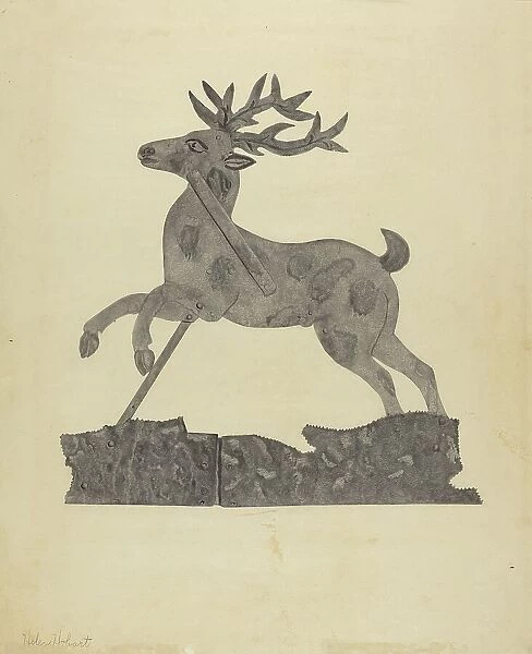 Deer Weather Vane, c. 1938. Creator: Helen Hobart