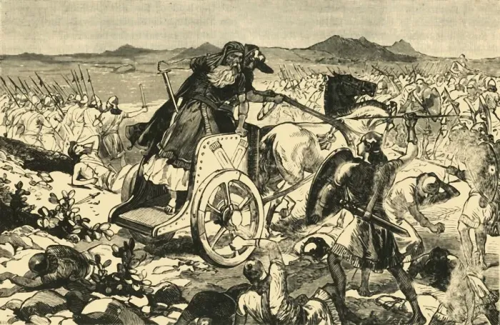 Framed Print : The Defeat of Adonizedeck, 1890. Creator: Unknown Framed Print : The Defeat of Adonizedeck, 1890. Creator: Unknown