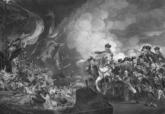 Framed Print : Defeat of the Floating Batteries at Gibraltar, 1782 (c1857). Artist: G Stodart Framed Print : Defeat of the Floating Batteries at Gibraltar, 1782 (c1857). Artist: G Stodart