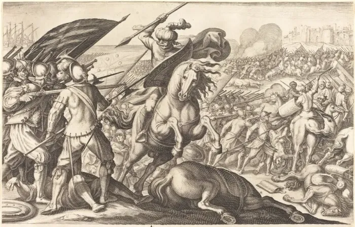 Framed Print : The Defeat of the Turkish Cavalry, c. 1614. Creator: Jacques Callot