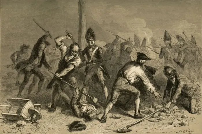 Framed Print : Defence of the Liberty Pole in New York, (1877). Creator: Albert Bobbett Framed Print : Defence of the Liberty Pole in New York, (1877). Creator: Albert Bobbett