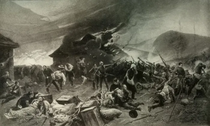 Framed Print : The Defence of Rorkes Drift, 22nd to 23rd January 1879, 1900. Creator: Alphonse de Neuville Framed Print : The Defence of Rorkes Drift, 22nd to 23rd January 1879, 1900. Creator: Alphonse de Neuville