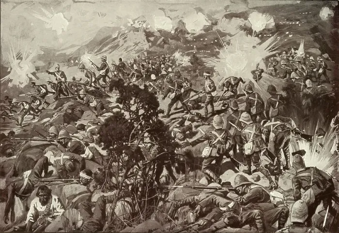 Framed Print : The Defence of Spion Kop, January 1900, (c1900). Creator: Unknown Framed Print : The Defence of Spion Kop, January 1900, (c1900). Creator: Unknown