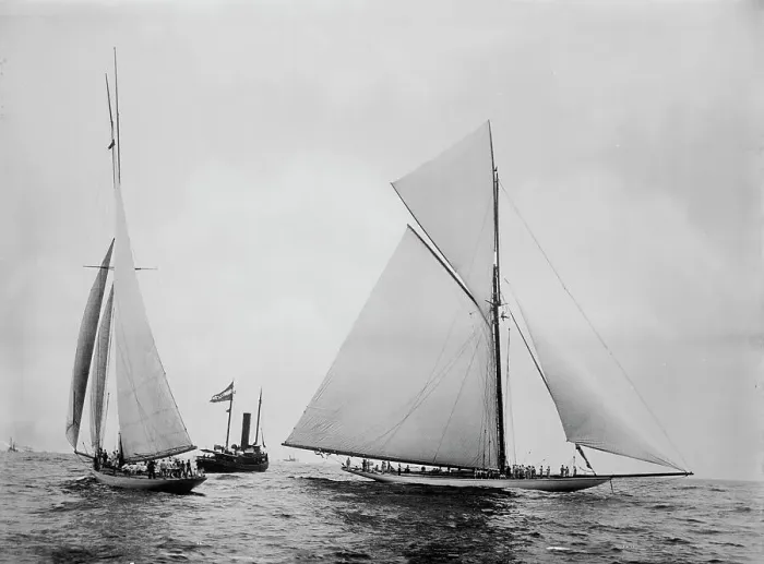 Framed Print : Defender, Valkyrie III, 1895 Sept 7, c1895. Creator: Johns Johnston Framed Print : Defender, Valkyrie III, 1895 Sept 7, c1895. Creator: Johns Johnston