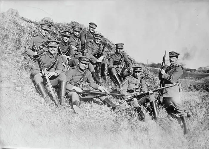 Framed Print : Defenders of Tsing Tau, 1914. Creator: Bain News Service Framed Print : Defenders of Tsing Tau, 1914. Creator: Bain News Service