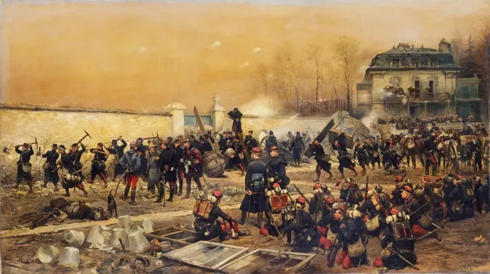 Framed Print : The Defense of Champigny, 1879. Creator: Jean Baptiste Edouard Detaille Framed Print : The Defense of Champigny, 1879. Creator: Jean Baptiste Edouard Detaille