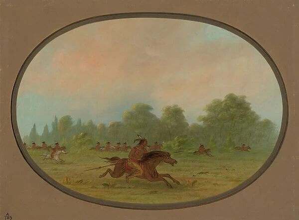 Defile of a Camanchee War Party, 1861 / 1869. Creator: George Catlin