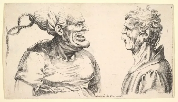 Framed Print : Two deformed heads, 1625-1744. Creator: Wenceslaus Hollar Framed Print : Two deformed heads, 1625-1744. Creator: Wenceslaus Hollar