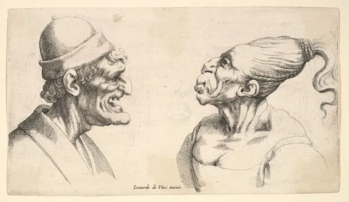 Framed Print : Two deformed heads, 1625-77. Creator: Wenceslaus Hollar Framed Print : Two deformed heads, 1625-77. Creator: Wenceslaus Hollar