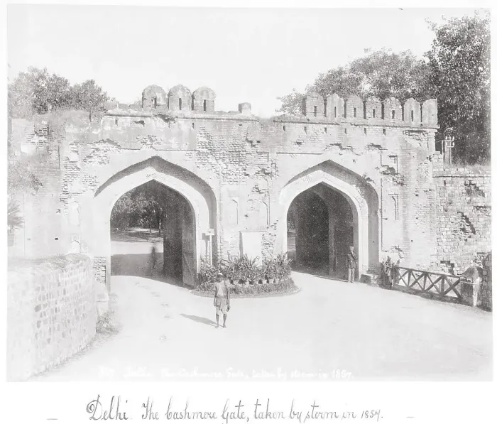 Framed Print : Delhi, The Cashmere Gate, taken by storm in 1854, Late 1860s. Creator: Samuel Bourne Framed Print : Delhi, The Cashmere Gate, taken by storm in 1854, Late 1860s. Creator: Samuel Bourne