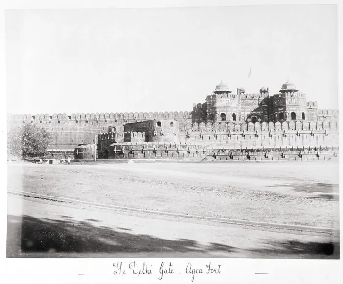 Framed Print : The Delhi Gate-Agra Fort, Late 1860s. Creator: Samuel Bourne Framed Print : The Delhi Gate-Agra Fort, Late 1860s. Creator: Samuel Bourne