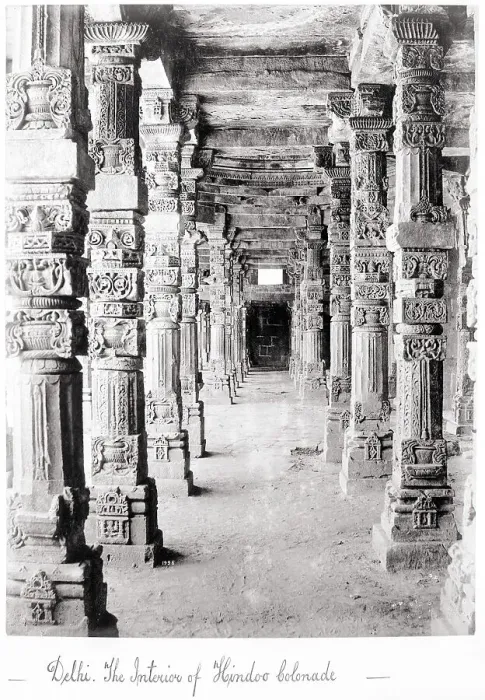 Framed Print : Delhi, The Interior of Hindoo Colonade, Late 1860s. Creator: Samuel Bourne Framed Print : Delhi, The Interior of Hindoo Colonade, Late 1860s. Creator: Samuel Bourne