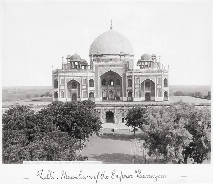 Framed Print : Delhi, Mausoleum of the Emperor Humayoon, Late 1860s. Creator: Samuel Bourne Framed Print : Delhi, Mausoleum of the Emperor Humayoon, Late 1860s. Creator: Samuel Bourne