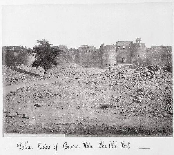 Delhi, Ruins of Purana Kila, The Old Fort, Late 1860s. Creator: Samuel Bourne