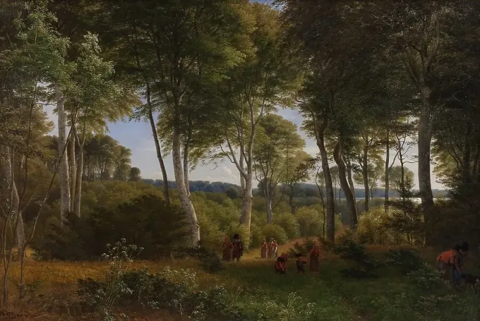 Framed Print : Delhoved Wood near Lake Skarre, Zealand - Afternoon Light, 1847. Creator: Peter Christian Thamsen Skovgaard Framed Print : Delhoved Wood near Lake Skarre, Zealand - Afternoon Light, 1847. Creator: Peter Christian Thamsen Skovgaard