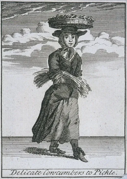 Framed Print : Delicate Concumbers to Pickle, Cries of London, (c1688?) Framed Print : Delicate Concumbers to Pickle, Cries of London, (c1688?)