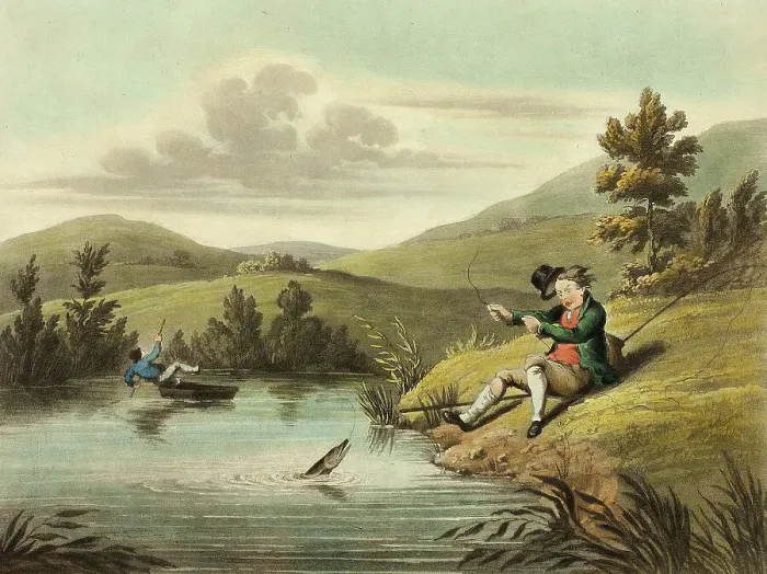 Framed Print : Delights of Fishing, 1823. Creator: Charles Turner Framed Print : Delights of Fishing, 1823. Creator: Charles Turner