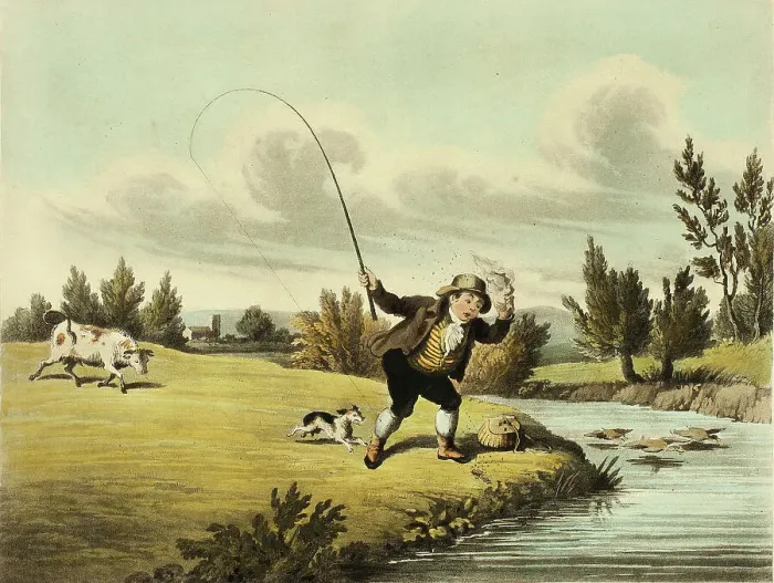 Framed Print : Delights of Fishing, 1823. Creator: Charles Turner Framed Print : Delights of Fishing, 1823. Creator: Charles Turner
