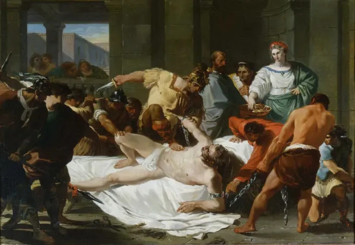 Framed Print : Delilahs Betrayal and Samsons Imprisonment by the Philistines, 1784. Artist: Giani, Felice (1758-1823) Framed Print : Delilahs Betrayal and Samsons Imprisonment by the Philistines, 1784. Artist: Giani, Felice (1758-1823)