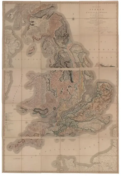 Framed Print : Delineation of the Strata of England and Wales with a Part of Scotland (The first geological map of Artist: Smith, William (1769-1839) Framed Print : Delineation of the Strata of England and Wales with a Part of Scotland (The first geological map of Artist: Smith, William (1769-1839)
