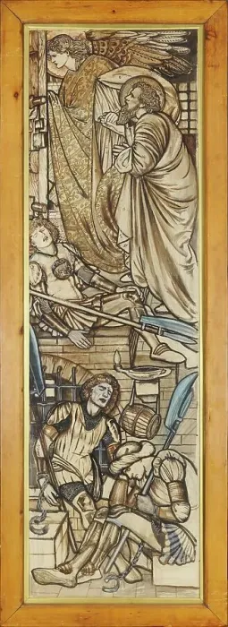 Framed Print : The Deliverance of St Peter from Prison, 1863. Creator: Sir Edward Coley Burne-Jones Framed Print : The Deliverance of St Peter from Prison, 1863. Creator: Sir Edward Coley Burne-Jones