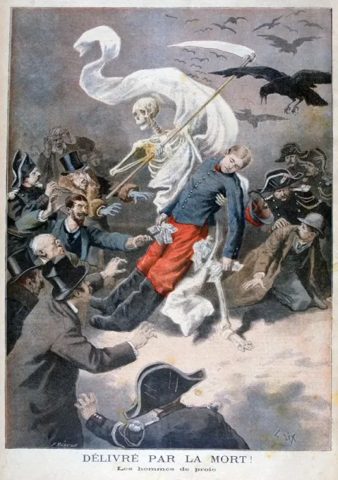 Framed Print : Delivered by death!, 1896. Artist: Frederic Lix Framed Print : Delivered by death!, 1896. Artist: Frederic Lix