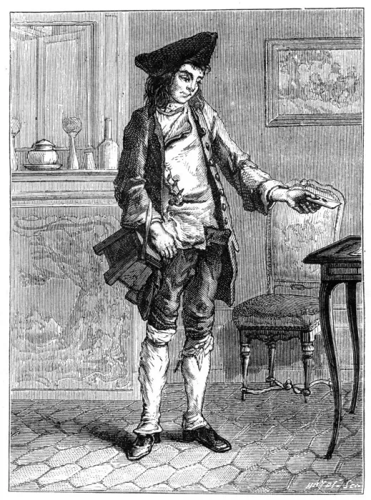 Framed Print : Delivering a letter, 19th century Framed Print : Delivering a letter, 19th century