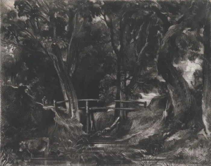 Framed Print : A Dell, Helmingham Park, Suffolk, 1830. Creator: David Lucas Framed Print : A Dell, Helmingham Park, Suffolk, 1830. Creator: David Lucas