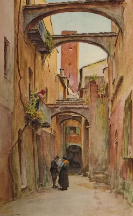 Framed Print : Via dello Speddale, Noli, c1910, (1912). Artist: Walter Frederick Roofe Tyndale Framed Print : Via dello Speddale, Noli, c1910, (1912). Artist: Walter Frederick Roofe Tyndale