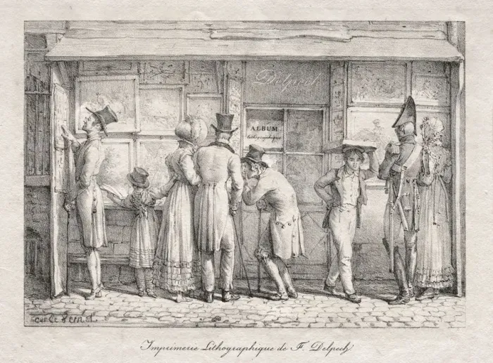 Framed Print : Delpech Lithographic Print Shop, c. 1818. Creator: Carle Vernet (French, 1758-1836) Framed Print : Delpech Lithographic Print Shop, c. 1818. Creator: Carle Vernet (French, 1758-1836)