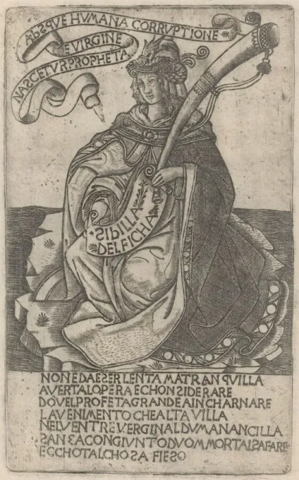 Framed Print : Delphian Sibyl, early 15th century. Creator: Unknown Framed Print : Delphian Sibyl, early 15th century. Creator: Unknown