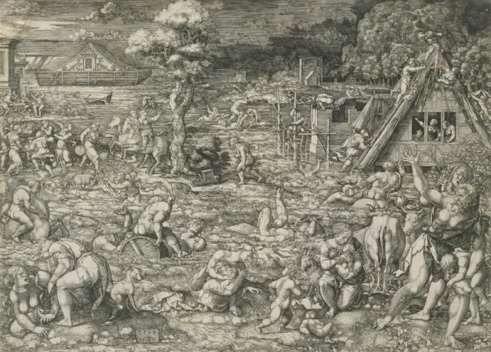 Framed Print : The Deluge, 1544. Creator: Dirck Vellert Framed Print : The Deluge, 1544. Creator: Dirck Vellert