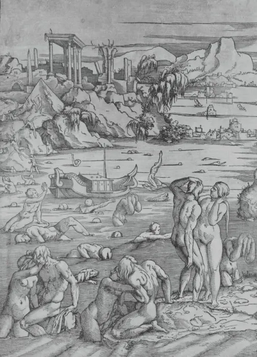 Framed Print : The Deluge, ca. 1524. Creator: Jan van Scorel Framed Print : The Deluge, ca. 1524. Creator: Jan van Scorel