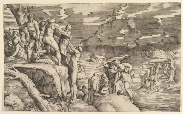 Framed Print : The Deluge. Creator: Attributed to Monogrammist 9 (Italian) Framed Print : The Deluge. Creator: Attributed to Monogrammist 9 (Italian)