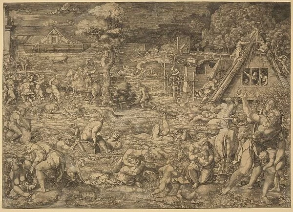 The Deluge. Creator: Dirk Vellert (Netherlandish, 1480  /  85-1547)