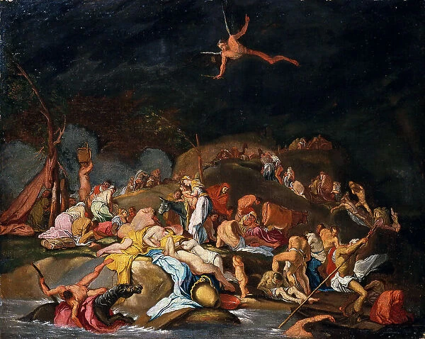The Deluge. Deucalion and Pyrrha, ca 1675. Creator: Carpioni, Giulio (1613-1678)