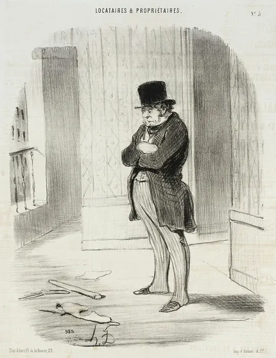 Framed Print : Déménagé !... et pour me payer trois termes... il me laisse... 1847. Creator: Honore Daumier Framed Print : Déménagé !... et pour me payer trois termes... il me laisse... 1847. Creator: Honore Daumier