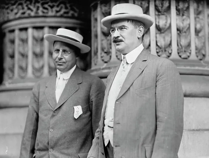Framed Print : Democratic National Convention - Governor James Cox of Ohio; Rep. J.J. Fitzgerald of New York, 1912. Creator: Harris & Ewing. Democratic National Convention - Governor James Cox of Ohio; Rep. J.J. Fitzgerald of New York, 1912